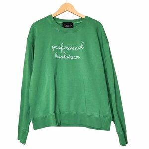 Large Lingua Franca Luxury Professional Bookworm Crewneck Sweatshirt Embroidered